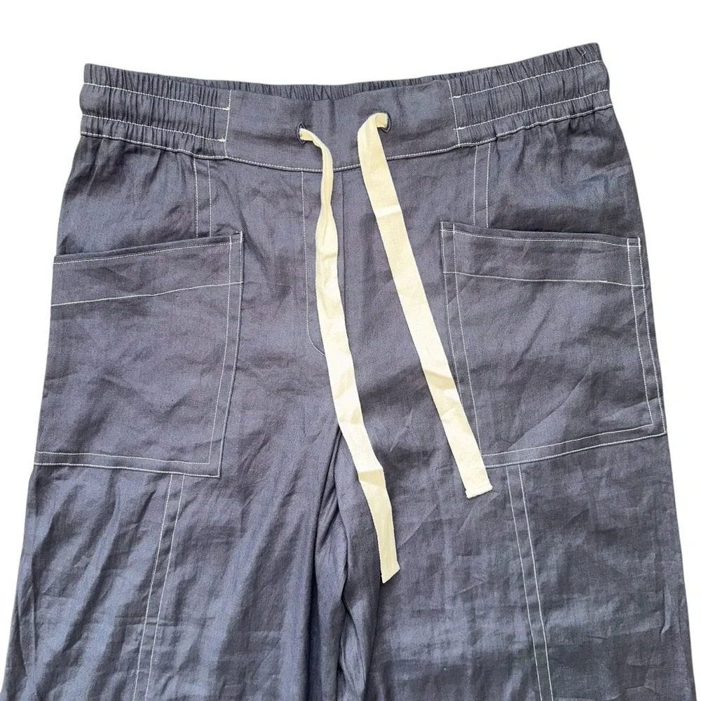 NEW Anthropologie Maeve Tie Waist Wide Leg Casual Breezy Linen Blend Pants XL - Picture 3 of 11